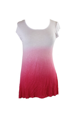 

Туника Joseph A Pink White Cap-Sleeve Ombre Swing High-Low, Розовый