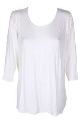 

Ny Collection Petite Plus Size Топ цвета слоновой кости с рукавами 3/4 и круглым вырезом, Цвет слоновой кости