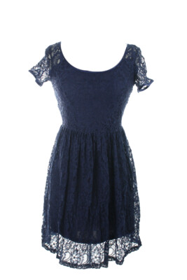 

Maison Jules Новое темно-синее плиссированное платье с короткими рукавами и кружевной накладкой  $ 79,5, Navy