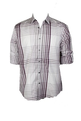 

Рубашка в клетку Alfani Plum с закругленными рукавами, Фиолетовый