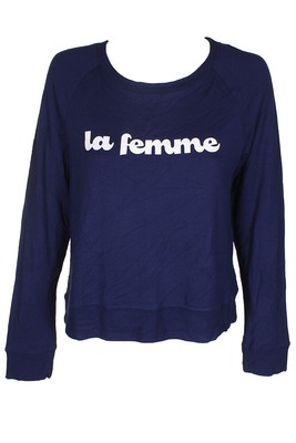 

Темно-синий свитшот Maison Jules La Femme с графическим принтом и рукавами реглан, Navy