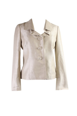 

Kasper Beige Metallic Blazer с тремя пуговицами, Бежевый