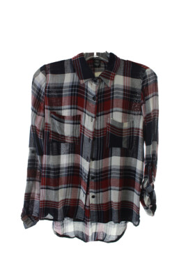 

Рубашка Stoosh New Burgundy Juniors в клетку с отворотами на рукавах  $ 34