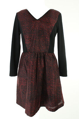 Kensie New Красное платье с рукавами три четверти и кружевной вставкой с принтом XS 99 $