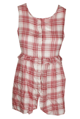 Max Studio London Красно-белый клетчатый топ с оборками S