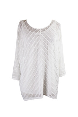 

Alfani Белая Сетчатая Туника с Рукавом -quot;летучая мышь-quot, Белый