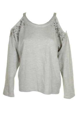 

Inc International Concepts Heather Grey Толстовка с открытыми плечами и украшением