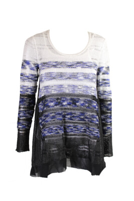 

Свитер с шифоновой отделкой Alfani White Blue Multi Ombre, Белый