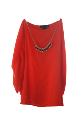 

Material Girl New Red Juniors Футболка с колье и разрезом на рукавах  $34,5, Красный