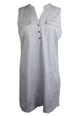 

Платье прямого кроя Alfani Silver из искусственной замши Henley, Серебряный
