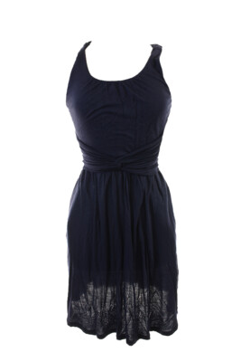 

Maison Jules Новое темно-синее трикотажное платье без рукавов с рюшами спереди  $79,5, Navy