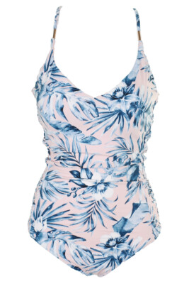 

Сплошной купальник с принтом Bar Iii Pink Blue Tropic Garden, Розовый