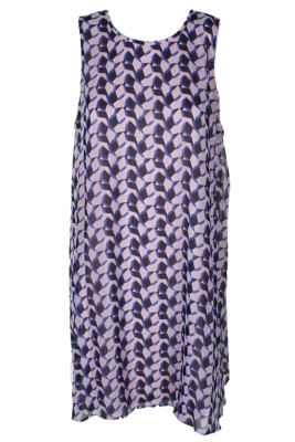 

Tommy Hilfiger Cobalt Blush Шифоновое платье прямого кроя без рукавов с геопринтом, Синий