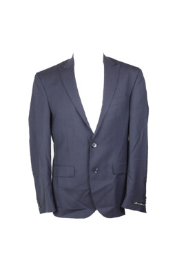 

Kenneth Cole New York Темно-синяя приталенная куртка в тонкую полоску, Navy
