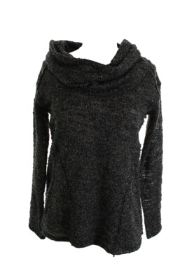 Sanctuary New Black с длинными рукавами и воротником-хомутом Marled-Knit XS $79