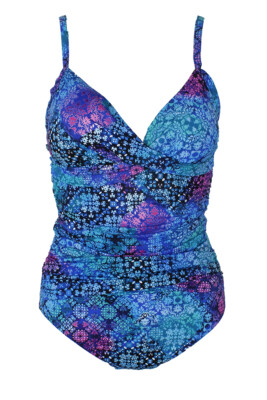 

Swim Solutions Синий Слитный купальник Multi Craft Fair с контролем живота