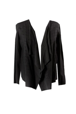 

Кардиган Alfani Petite Deep Black с разрезом и драпировкой, Черный
