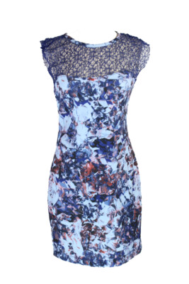 

Kiind Of New Голубое кружевное платье с принтом Scuba  $89, Синий