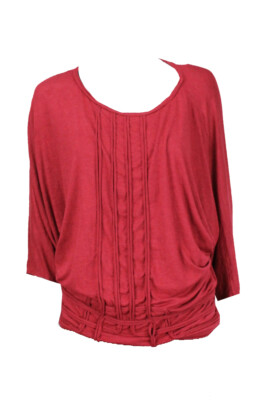 

Красный трикотажный топ Studio M с рукавами 3/4 и принтом «летучая мышь», размер