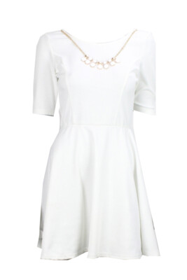 

Ruby Rox New Ivory Juniors Платье Skater с короткими рукавами и колье цвета слоновой кости  $34,99, Цвет слоновой кости