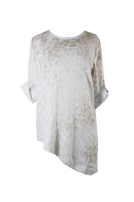 

Calvin Klein Latte Асимметричная блузка цвета слоновой кости с длинными рукавами, Бежевый