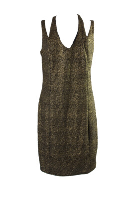 City Chic Plus Size Gold Glitter Bodycon Dress  18W