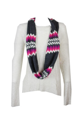 Ohmg Avorio Grigio Maglione Sciarpa Set S