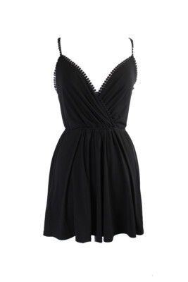 

Bcbg Juniors Черный ремешок с отделкой крючком и V-образным вырезом Cami