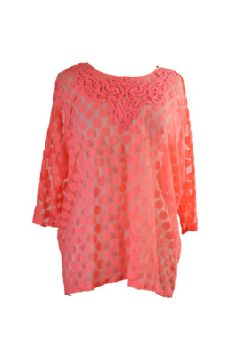 

Сетчатый топ с вышивкой Alfani Peach Dolman Sleeve
