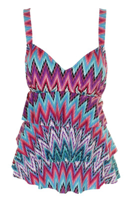 Swim Solutions Бирюзовый многоуровневый купальник Sunset с контролем живота 8