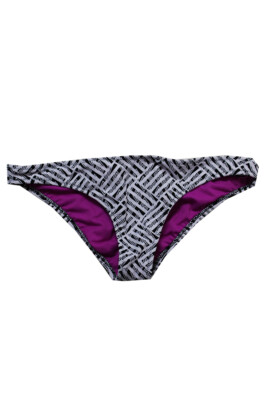 Jessica Simpson Бело-черные плавки бикини с рюшами и принтом Botanica Cheeky S