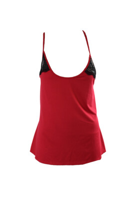 

Красная кружевная рубашка-борцовка Linea Donatella Sleep Cami, Красный