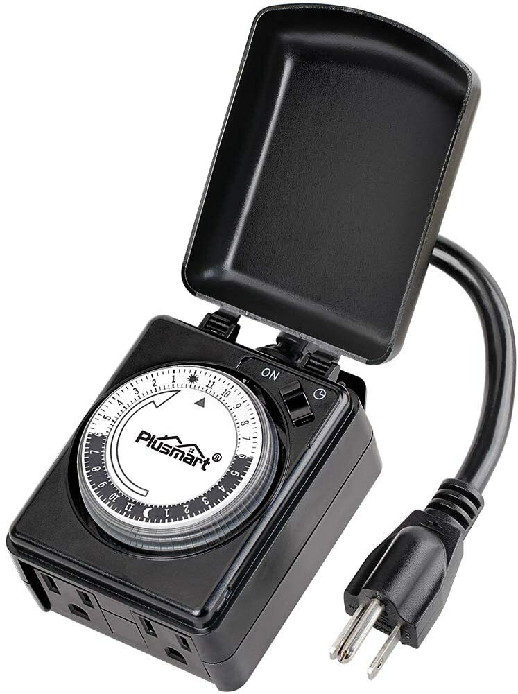 Outdoor Timer Two Outlets Heavy Duty Switch 15 AMP Swimming Pool Pump