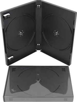 (60) DV2R22BK Double DVD 2-DVD 2DVD Boxes Cases Black New 22mm Plastic Sleeve