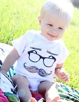 Mustache Eyeglasses Eyebrows - cute & funny baby bodysuit gift