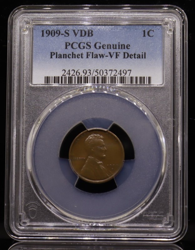1909-S VDB Lincoln Penny PCGS Genuine VF Detail-Planchet Flaw