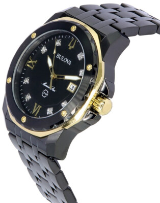 Pre-owned Bulova Black Mens Analogue Watch Marine Star 98d176