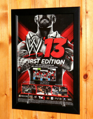 WWE '13 First Edition Video game Rare Small Poster / Ad Page