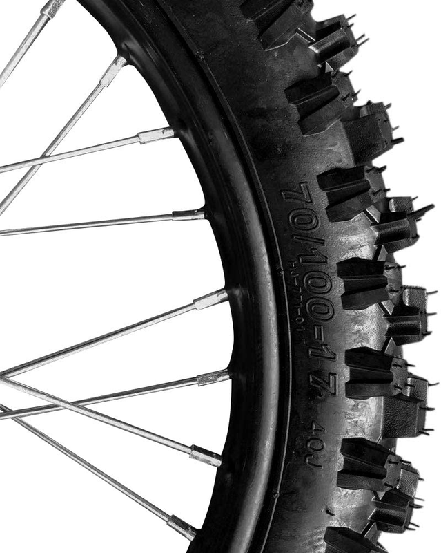70/100-17Inch Front Wheel Tire and Rim Inner Tube with 12Mm Bearing Assembly for