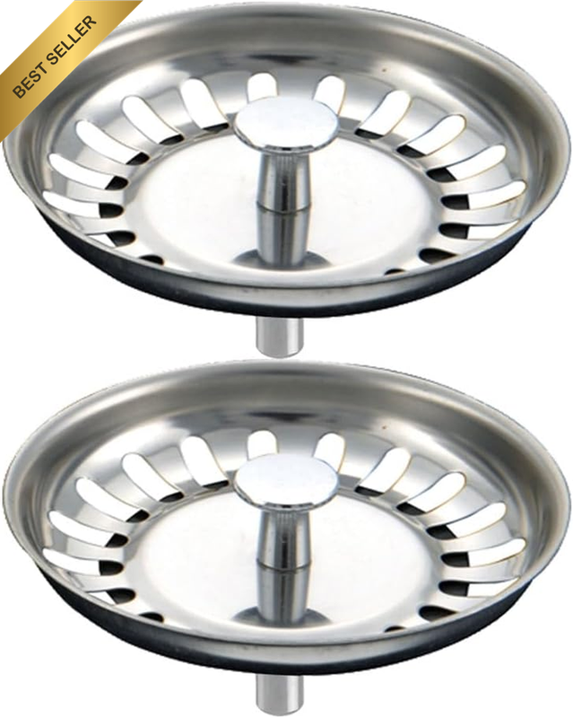 Kitchen Sink Accessory Strainer Filter SUS304 Basket Bowl Plug 2PCS Stopper,Qs00