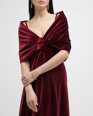 NWT CHIARA BONI LA PETITE ROBE Eva Velvet Wrap Scarf Stole in Garnet 295
