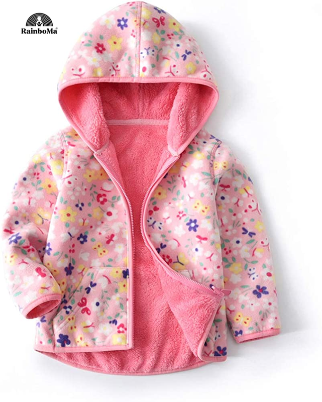 Feidoog Toddler Polar Fleece Jacket Hooded Baby Boys Girls A