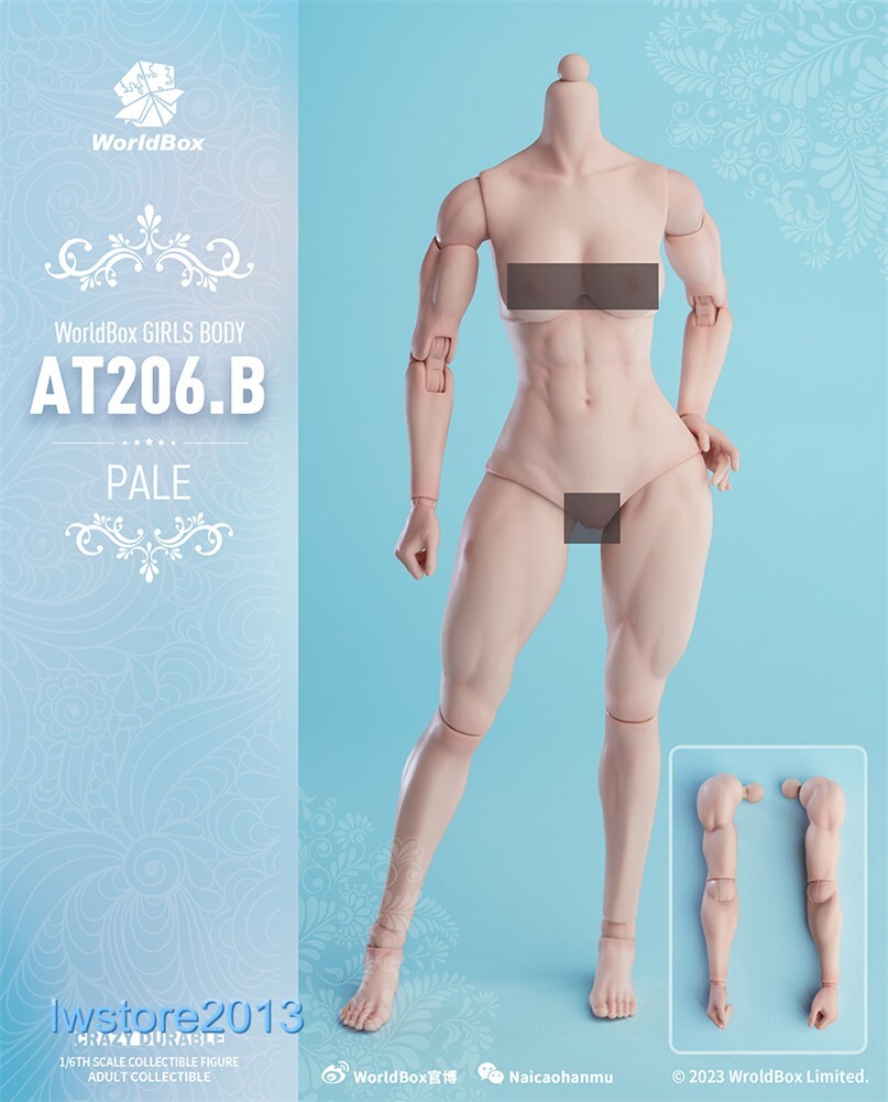 US Worldbox 1:6 AT206B White Skin Muscle 12