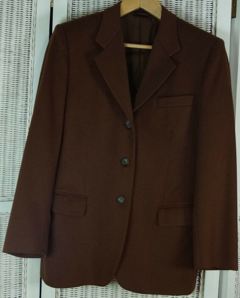 ANGIOLO MILIOTTI Vintage Mens Wool-Cashmere Jacket UK36 Sepia ...