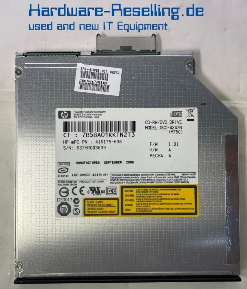 福井コンピューター DVD-ROM/２個 HP 24x Combo CD-RW / DVD-ROM IDE Optical Drive MultiBay