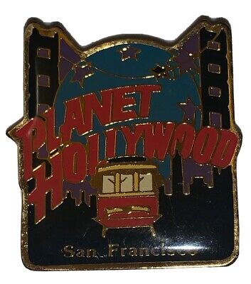 Planet Hollywood San Francisco California Gold Tone Enamel Pin Trolley Car 1.5”