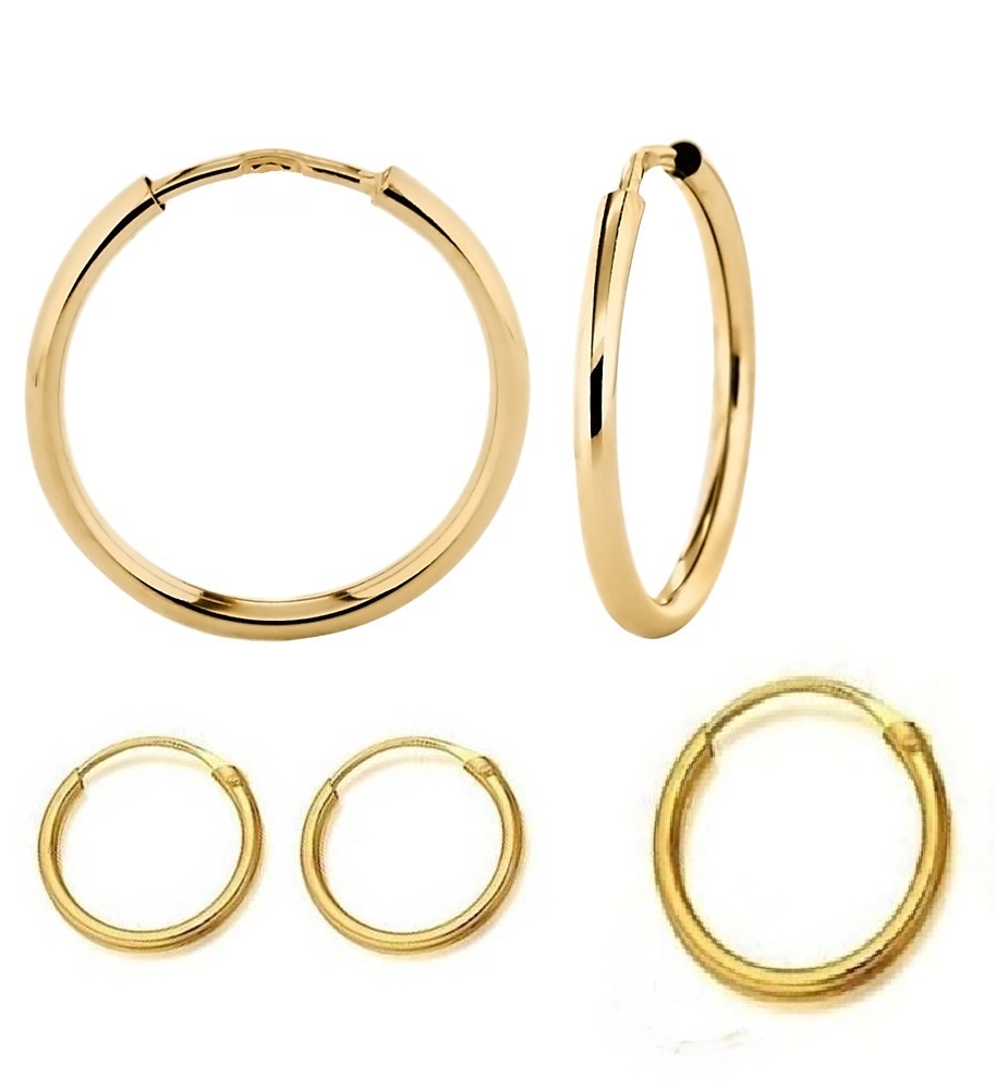 9CT YELLOW GOLD LADIES HINGE EARRING LOOPS
