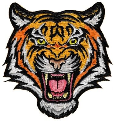 BENGAL TIGER iron-on PATCH embroidered ROARING WILD ANIMAL SOUVENIR APPLIQUE new