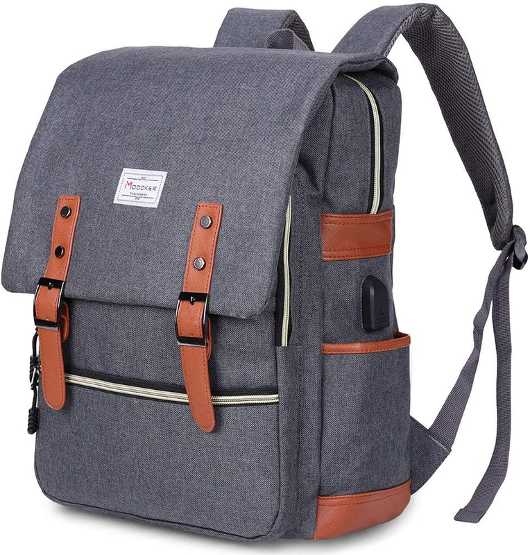 Vintage Laptop Backpack for Women Men,Travel Backpacks with USB Charging Port Fa