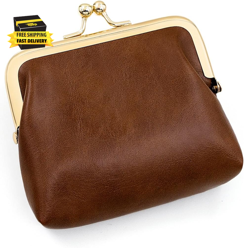 Women'S Small Coin Purse, Vintage PU Leather Change Purse